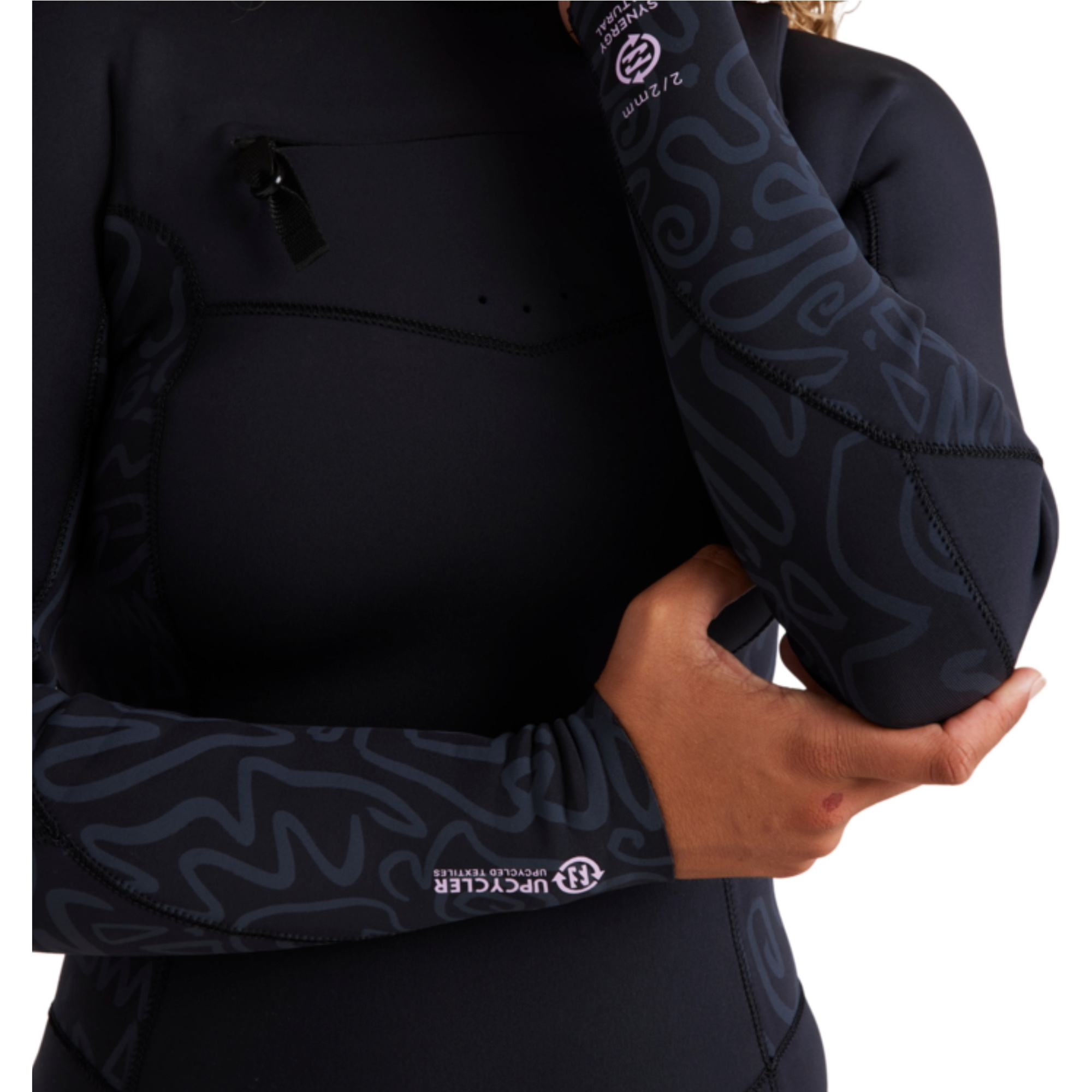 2026 Billabong Womens Synergy Natural 2/2mm Chest Zip Long Sleeve Springsuit Wetsuit 24BW191508 - Black Fade